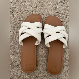 A New Day white braided strap sandals